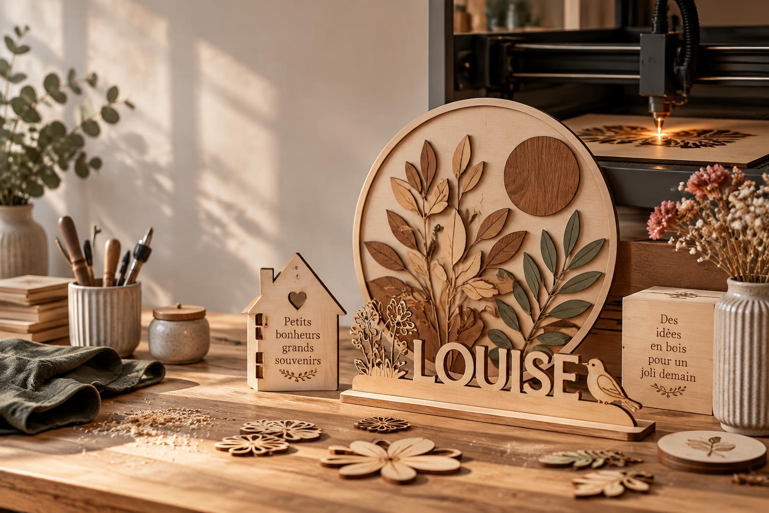 Créations personnalisées en bois dans l'atelier Gehel